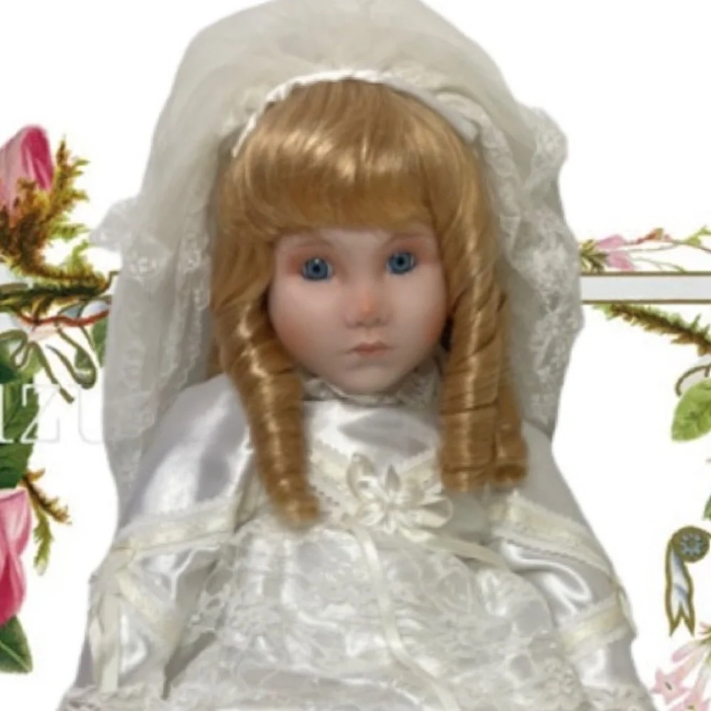 Vintage Doll Porcelain Lace Dress Ellie Bridal Wedding Collectible Vintage Toys